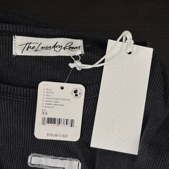 Free People Sagittarius Top Womens XS Horoscope Crop Baby Tee Laundry Room NEW - Picture 4 of 10